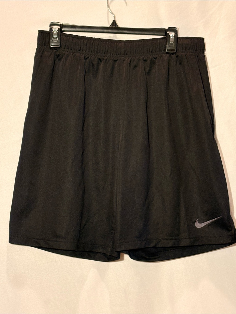 Nike Black Dri-Fit Shorts with Stitched Silver Swoosh